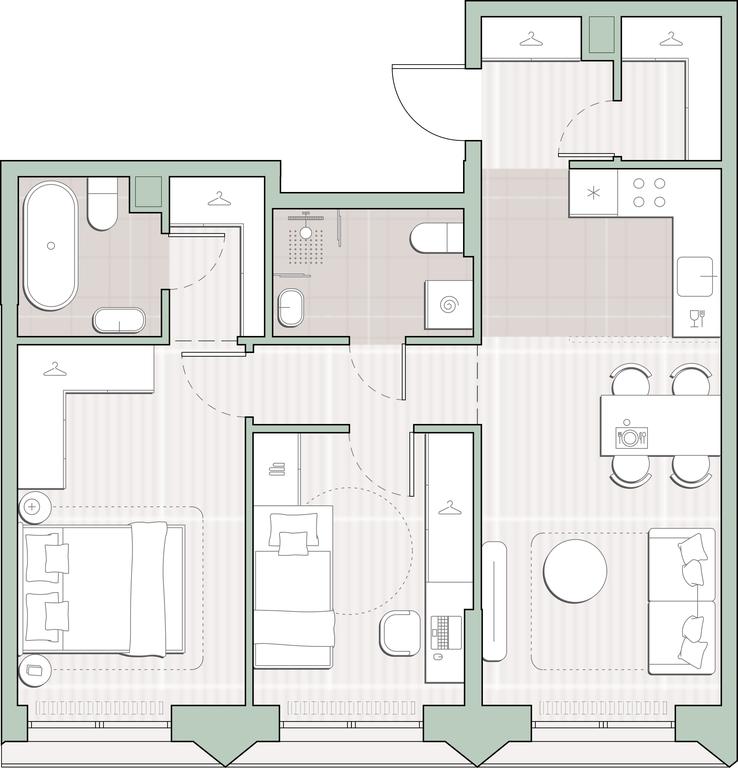 2-BD Apartment Sale, 59.8 sq. m. at Sreda na Lobachevskogo, Ochakovskoye Highway, Moscow, Russia #1