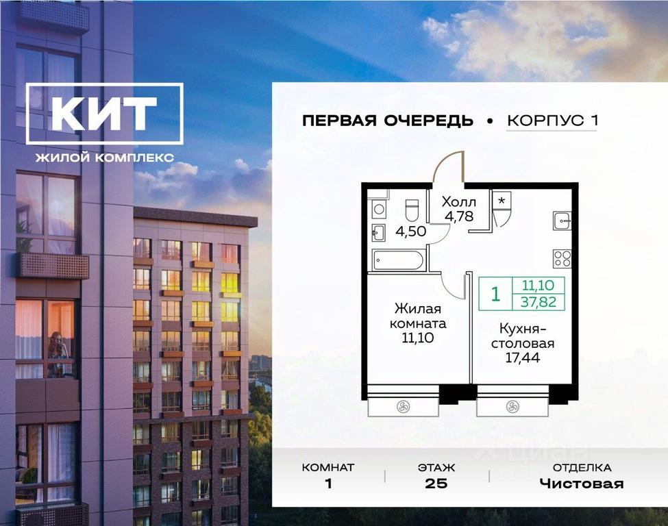 Apartment Sale, 37.9 sq. m. at KIT, Novomytischinsky Avenue, Mytischi, Moscow Region, Russia #1