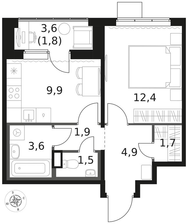 1-BD Apartment Sale, 37.7平方米 at 1 Himkinskij, zhiloy kompleks 1-y Khimkinskiy, kvartal Mezhdunarodny, mikrorayon Klyazma-Starbeyevo, Khimki, Moscow Region, Russia #1 1-BD Apartment Sale, 37.7平方米 at 1 Himkinskij, zhiloy kompleks 1-y Khimkinskiy, kvartal Mezhdunarodny, mikrorayon Klyazma-Starbeyevo, Khimki, Moscow Region, Russia #1