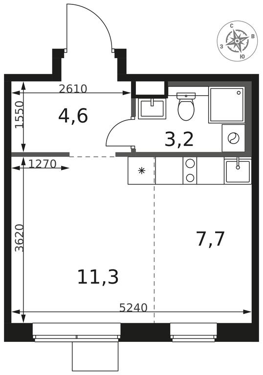 Apartment Sale, 26.8 sq. m. at 1 Himkinskij, zhiloy kompleks 1-y Khimkinskiy, kvartal Mezhdunarodny, mikrorayon Klyazma-Starbeyevo, Khimki, Moscow Region, Russia #2 Apartment Sale, 26.8 sq. m. at 1 Himkinskij, zhiloy kompleks 1-y Khimkinskiy, kvartal Mezhdunarodny, mikrorayon Klyazma-Starbeyevo, Khimki, Moscow Region, Russia #2