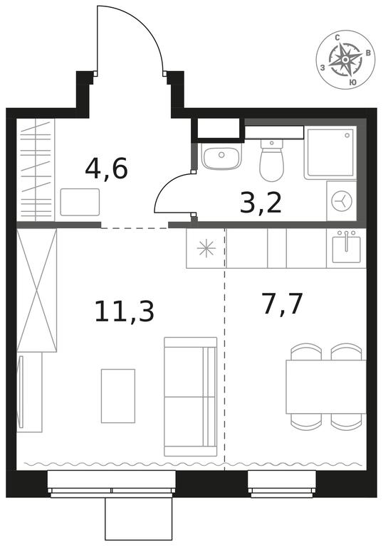Apartment Sale, 26.8 sq. m. at 1 Himkinskij, zhiloy kompleks 1-y Khimkinskiy, kvartal Mezhdunarodny, mikrorayon Klyazma-Starbeyevo, Khimki, Moscow Region, Russia #1 Apartment Sale, 26.8 sq. m. at 1 Himkinskij, zhiloy kompleks 1-y Khimkinskiy, kvartal Mezhdunarodny, mikrorayon Klyazma-Starbeyevo, Khimki, Moscow Region, Russia #1