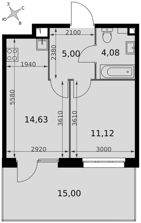 1-BD Apartment Sale, 49.83 sq. m. at Dvizhenie. Govorovo, Центральная улица, 47, деревня Говорово, поселение Московский, Москва, Россия #2 1-BD Apartment Sale, 49.83 sq. m. at Dvizhenie. Govorovo, Центральная улица, 47, деревня Говорово, поселение Московский, Москва, Россия #2