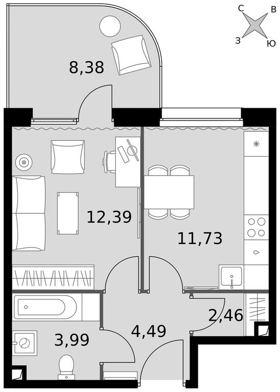 1-BD Apartment Sale, 43.44 sq. m. at Dvizhenie. Govorovo, Центральная улица, 47, деревня Говорово, поселение Московский, Москва, Россия #1 1-BD Apartment Sale, 43.44 sq. m. at Dvizhenie. Govorovo, Центральная улица, 47, деревня Говорово, поселение Московский, Москва, Россия #1