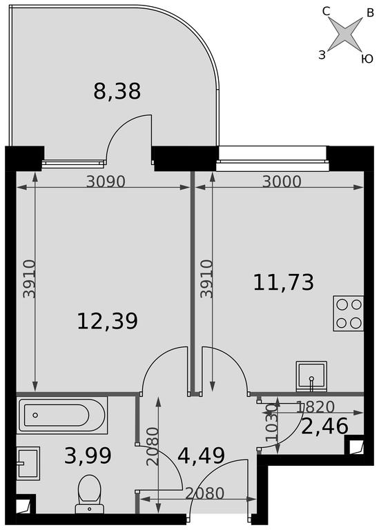 1-BD Apartment Sale, 43.44 sq. m. at Dvizhenie. Govorovo, Центральная улица, 47, деревня Говорово, поселение Московский, Москва, Россия #2 1-BD Apartment Sale, 43.44 sq. m. at Dvizhenie. Govorovo, Центральная улица, 47, деревня Говорово, поселение Московский, Москва, Россия #2