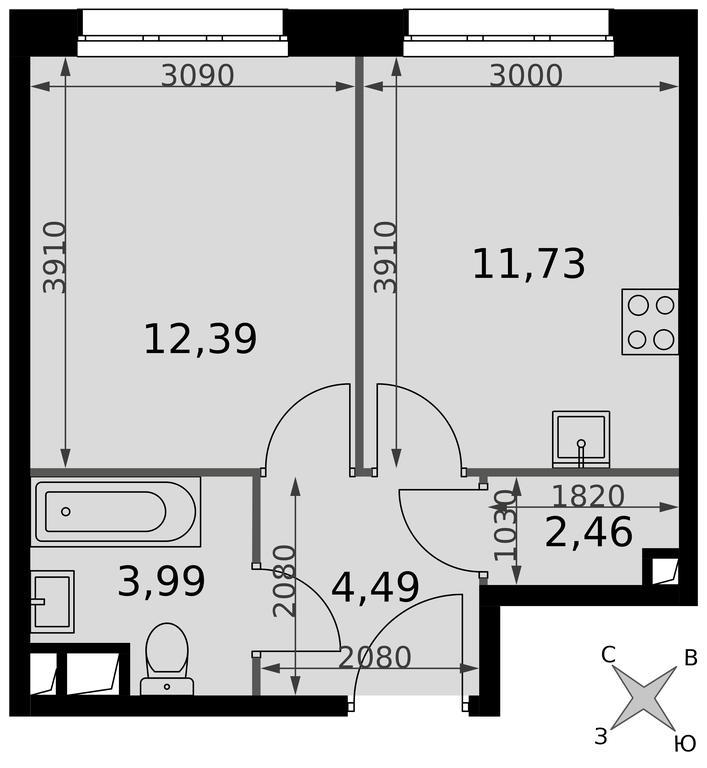 1-BD Apartment Sale, 35.06 sq. m. at Dvizhenie. Govorovo, Центральная улица, 47, деревня Говорово, поселение Московский, Москва, Россия #2