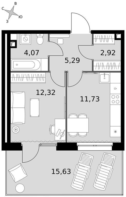 1-BD Apartment Sale, 51.96 sq. m. at Dvizhenie. Govorovo, Центральная улица, 47, деревня Говорово, поселение Московский, Москва, Россия #1 1-BD Apartment Sale, 51.96 sq. m. at Dvizhenie. Govorovo, Центральная улица, 47, деревня Говорово, поселение Московский, Москва, Россия #1