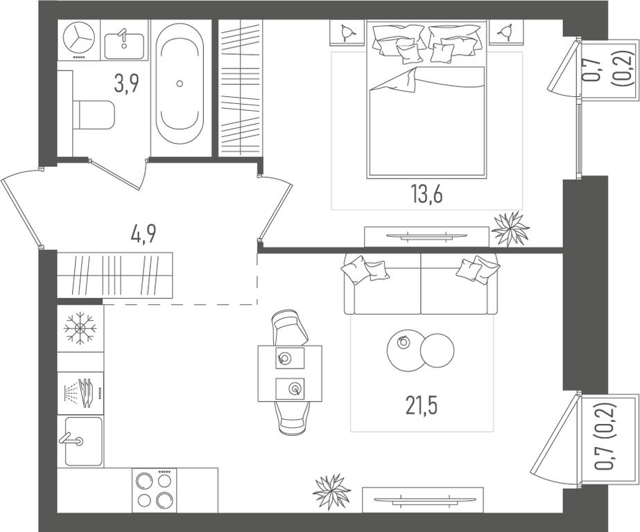 1-BD Apartment Sale, 44.3平方米 at Pave, 2nd Paveletsky Drive, Moscow, Russia #2 1-BD Apartment Sale, 44.3平方米 at Pave, 2nd Paveletsky Drive, Moscow, Russia #2