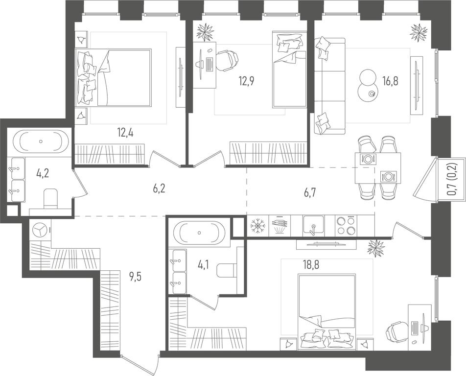 3-BD Apartment Sale, 91.8平方米 at Pave, 2nd Paveletsky Drive, Moscow, Russia #1 3-BD Apartment Sale, 91.8平方米 at Pave, 2nd Paveletsky Drive, Moscow, Russia #1