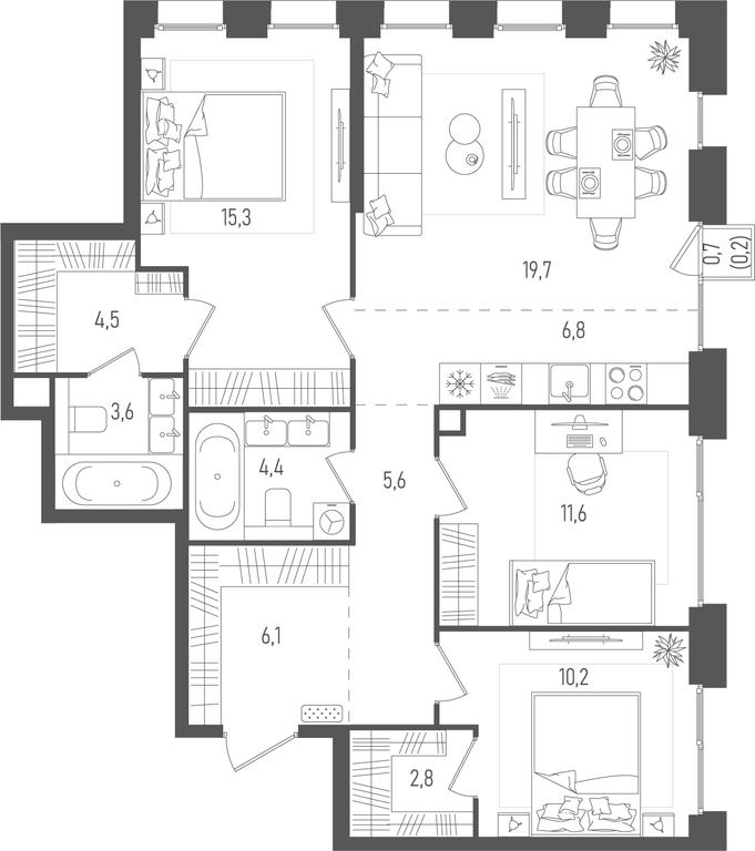 3-BD Apartment Sale, 90.8平方米 at Pave, 2nd Paveletsky Drive, Moscow, Russia #1 3-BD Apartment Sale, 90.8平方米 at Pave, 2nd Paveletsky Drive, Moscow, Russia #1