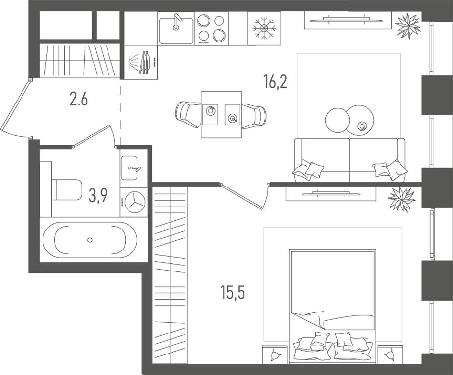 1-BD Apartment Sale, 38.2 sq. m. at Pave, 2nd Paveletsky Drive, Moscow, Russia #1 1-BD Apartment Sale, 38.2 sq. m. at Pave, 2nd Paveletsky Drive, Moscow, Russia #1