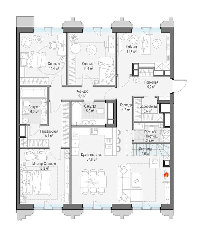 2-BD Apartment Sale, 142.3平方米 at Tishinskiy bulvar, Gruzinsky Val Street, 10, Moscow, Russia #1 2-BD Apartment Sale, 142.3平方米 at Tishinskiy bulvar, Gruzinsky Val Street, 10, Moscow, Russia #1
