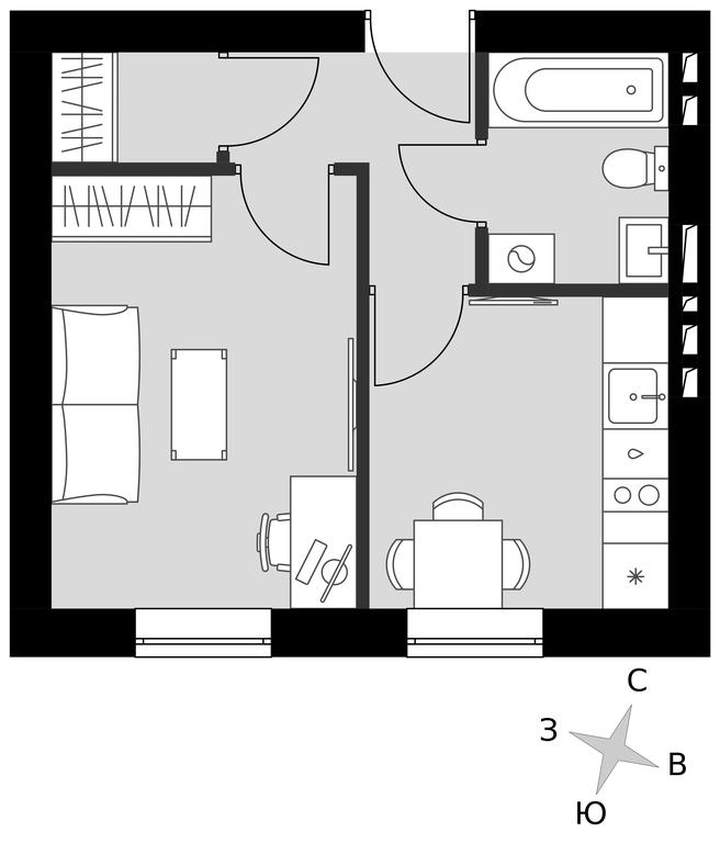 1-BD Apartment Sale, 27.86 sq. m. at Park Aprel, ulitsa Park Aprel, 1, Aprelevka, Naro-Fominskiy City District, Moscow Region, Russia #1