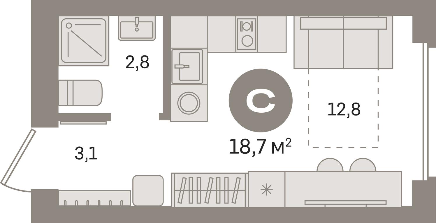 Apartment Sale, 18.7平方米 at Pervy kvartal, Kalinovaya ulitsa, derevnya Sapronovo, Leninskiy City District, Moscow Region, Russia #1 Apartment Sale, 18.7平方米 at Pervy kvartal, Kalinovaya ulitsa, derevnya Sapronovo, Leninskiy City District, Moscow Region, Russia #1