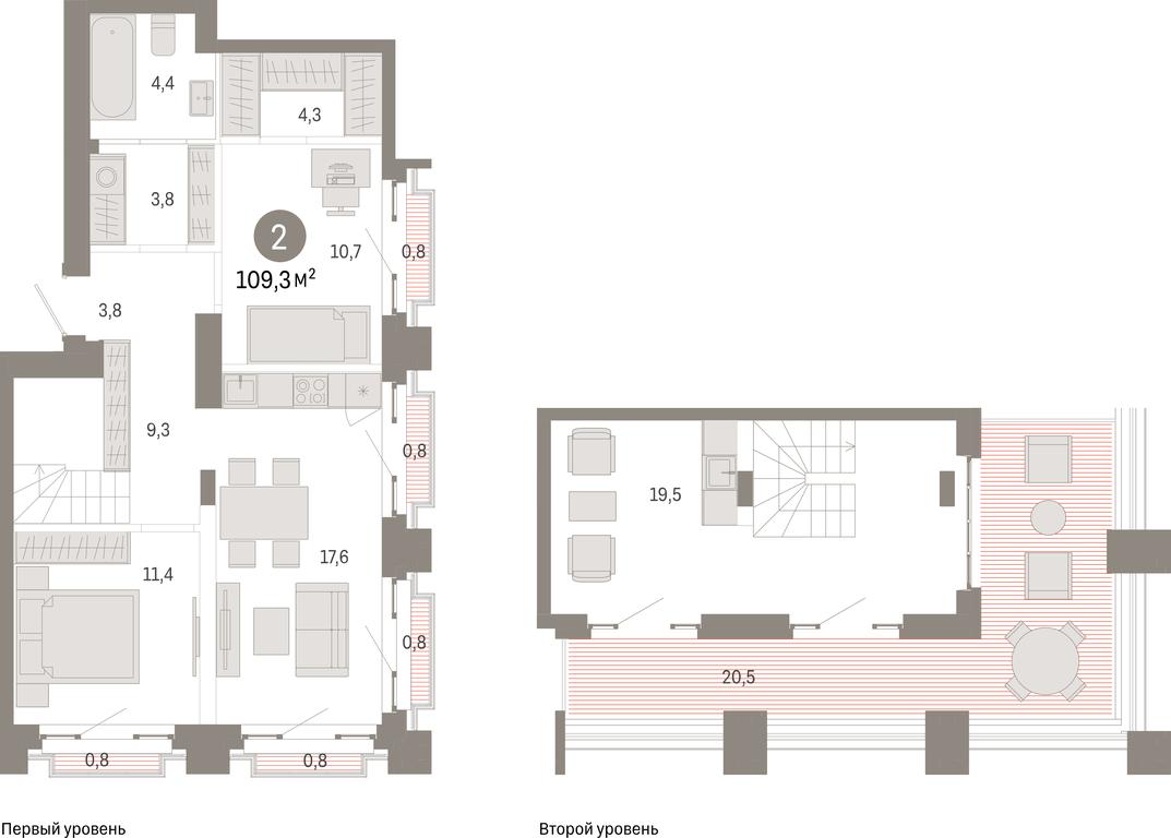 2-BD Apartment Sale, 109.3 sq. m. at Kvartal Metronom, Tagilskaya Street, Moscow, Russia #1