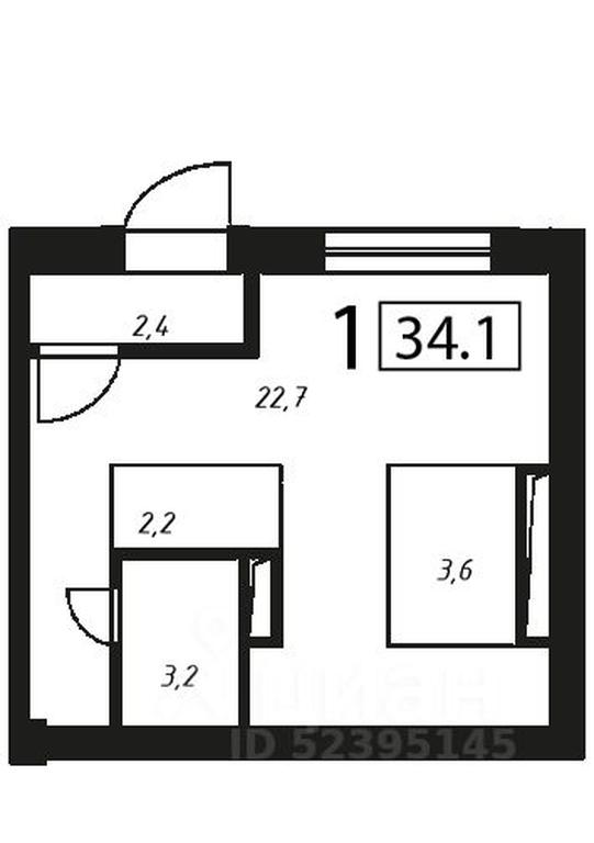 Apartment Sale, 34.1平方米 at New Form Zhigulevskaya (Nyu Form Zhigulevskaya), Zhigulyovskaya Street, Moscow, Russia #1 Apartment Sale, 34.1平方米 at New Form Zhigulevskaya (Nyu Form Zhigulevskaya), Zhigulyovskaya Street, Moscow, Russia #1
