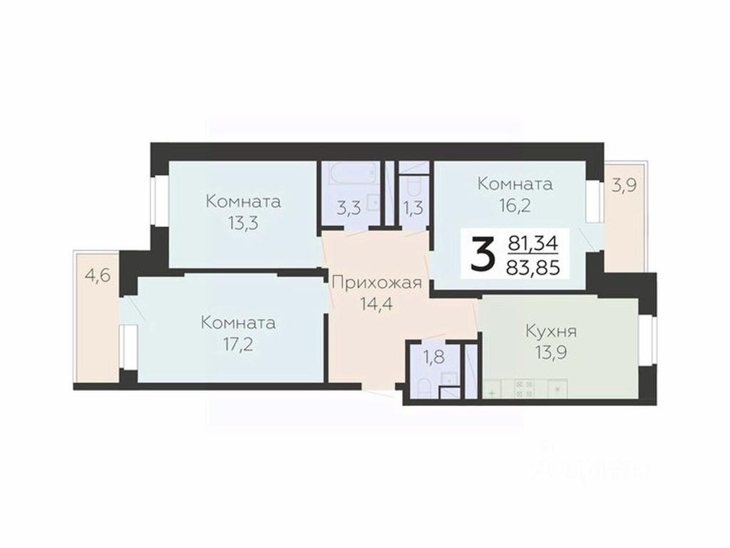 2-BD Apartment Sale, 83.85 sq. m. at Art-kvartal Onegin, Sadovaya Street, 3к1, Krasnaya Gorka Microdistrict, Podolsk, Moscow Region, Russia #1 2-BD Apartment Sale, 83.85 sq. m. at Art-kvartal Onegin, Sadovaya Street, 3к1, Krasnaya Gorka Microdistrict, Podolsk, Moscow Region, Russia #1