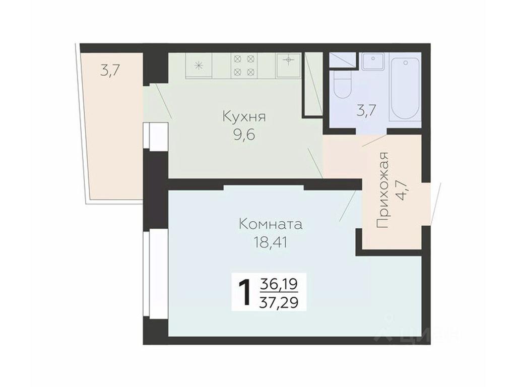 Apartment Sale, 37.29 sq. m. at Art-kvartal Onegin, Sadovaya Street, 3к1, Krasnaya Gorka Microdistrict, Podolsk, Moscow Region, Russia #1 Apartment Sale, 37.29 sq. m. at Art-kvartal Onegin, Sadovaya Street, 3к1, Krasnaya Gorka Microdistrict, Podolsk, Moscow Region, Russia #1