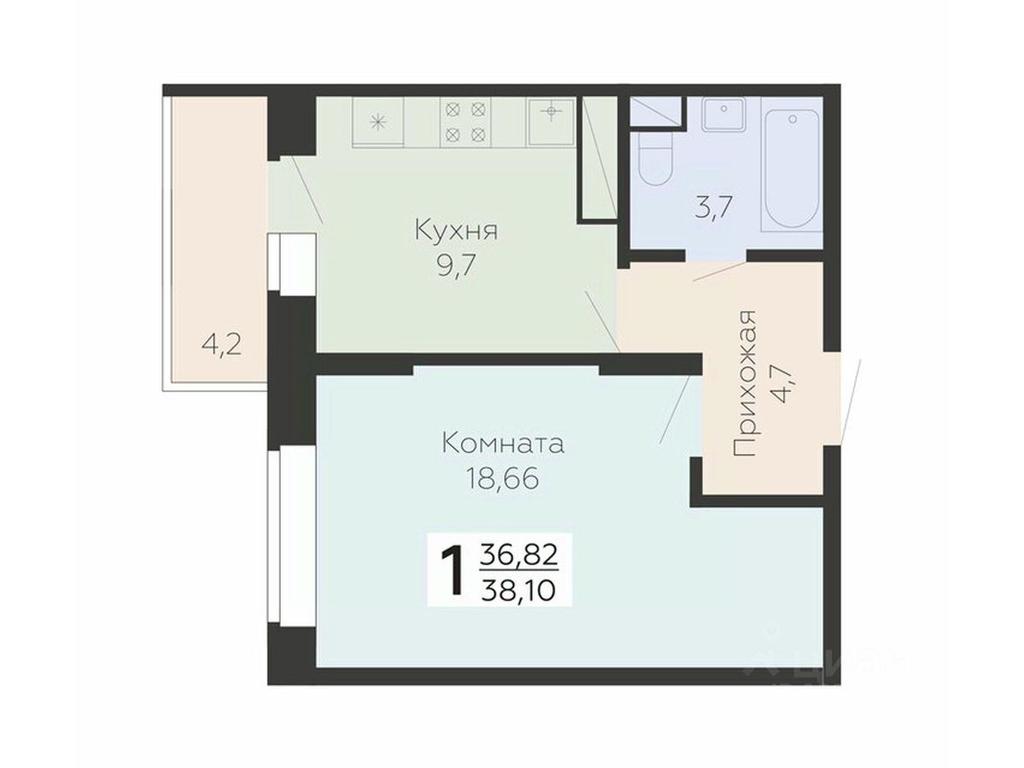 Apartment Sale, 38.1平方米 at Art-kvartal Onegin, Sadovaya Street, 3к1, Krasnaya Gorka Microdistrict, Podolsk, Moscow Region, Russia #1 Apartment Sale, 38.1平方米 at Art-kvartal Onegin, Sadovaya Street, 3к1, Krasnaya Gorka Microdistrict, Podolsk, Moscow Region, Russia #1