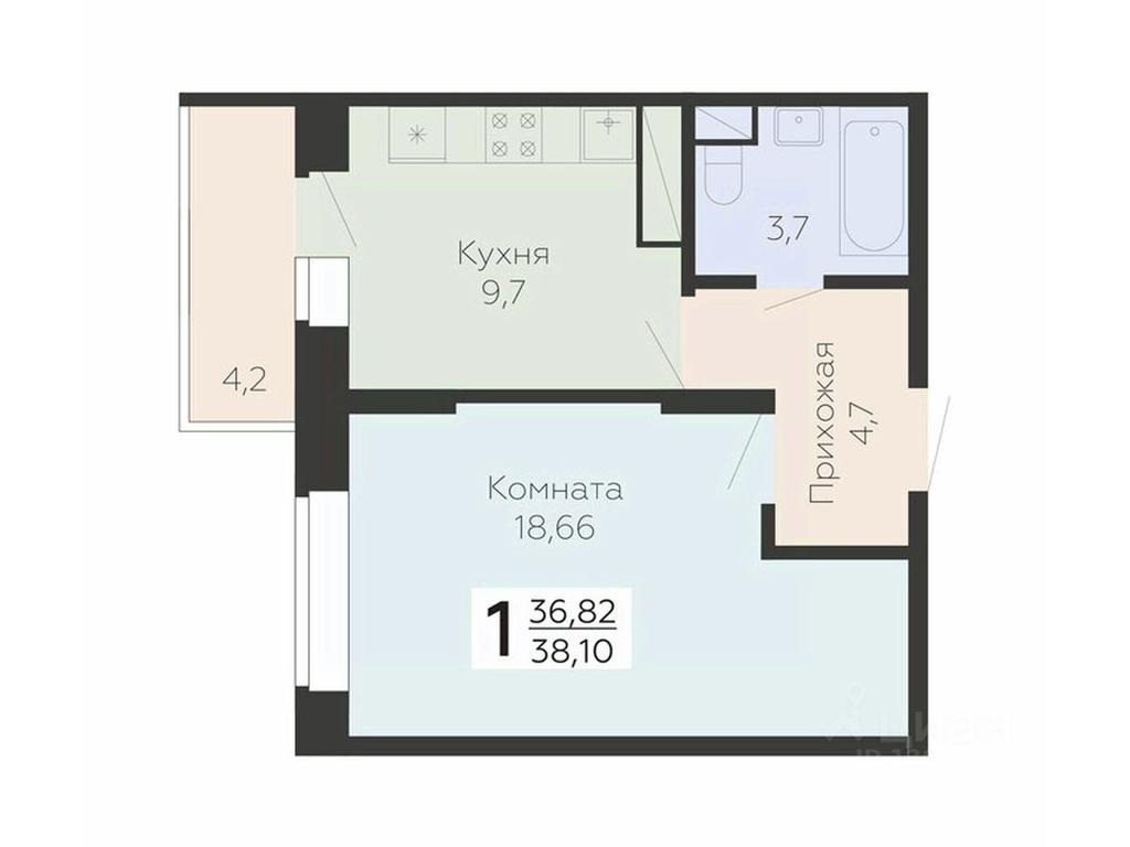 Apartment Sale, 38.1平方米 at Art-kvartal Onegin, Sadovaya Street, 3к1, Krasnaya Gorka Microdistrict, Podolsk, Moscow Region, Russia #1 Apartment Sale, 38.1平方米 at Art-kvartal Onegin, Sadovaya Street, 3к1, Krasnaya Gorka Microdistrict, Podolsk, Moscow Region, Russia #1