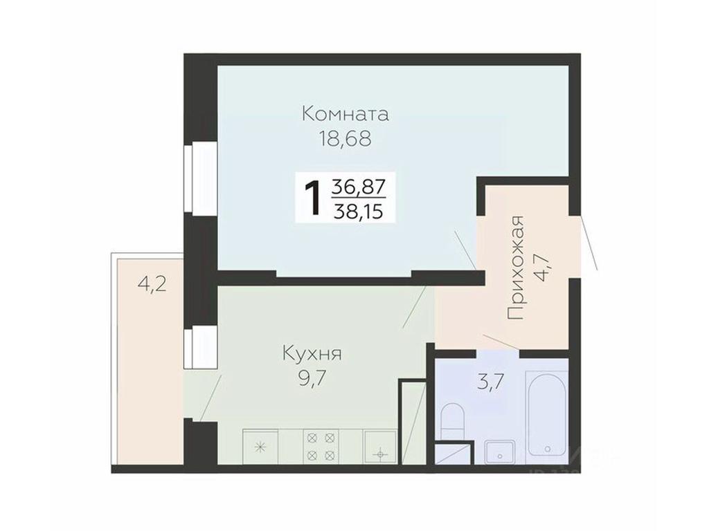 Apartment Sale, 38.15平方米 at Art-kvartal Onegin, Sadovaya Street, 3к1, Krasnaya Gorka Microdistrict, Podolsk, Moscow Region, Russia #1 Apartment Sale, 38.15平方米 at Art-kvartal Onegin, Sadovaya Street, 3к1, Krasnaya Gorka Microdistrict, Podolsk, Moscow Region, Russia #1