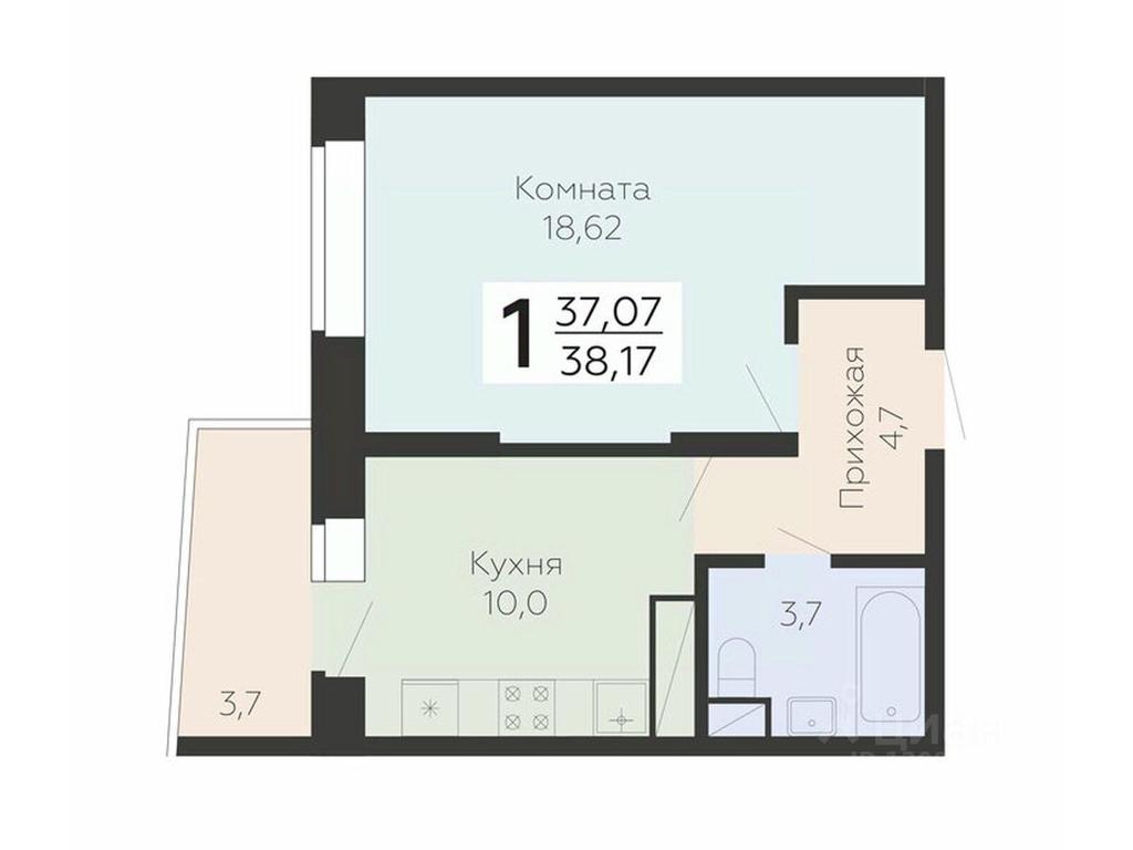 Apartment Sale, 38.17 sq. m. at Art-kvartal Onegin, Sadovaya Street, 3к1, Krasnaya Gorka Microdistrict, Podolsk, Moscow Region, Russia #1 Apartment Sale, 38.17 sq. m. at Art-kvartal Onegin, Sadovaya Street, 3к1, Krasnaya Gorka Microdistrict, Podolsk, Moscow Region, Russia #1