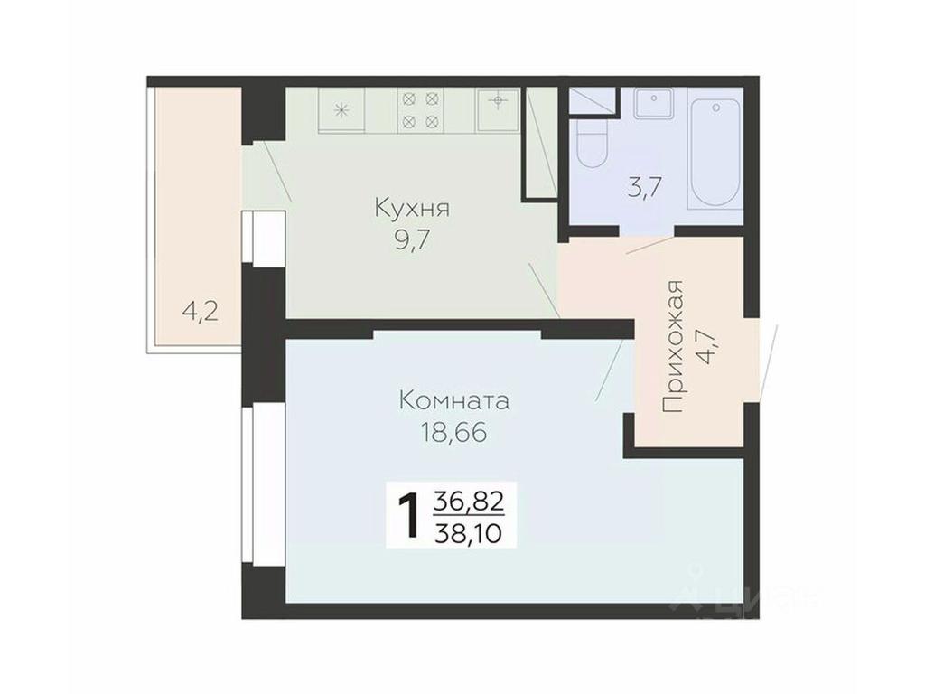 Apartment Sale, 38.1平方米 at Art-kvartal Onegin, Sadovaya Street, 3к1, Krasnaya Gorka Microdistrict, Podolsk, Moscow Region, Russia #1 Apartment Sale, 38.1平方米 at Art-kvartal Onegin, Sadovaya Street, 3к1, Krasnaya Gorka Microdistrict, Podolsk, Moscow Region, Russia #1