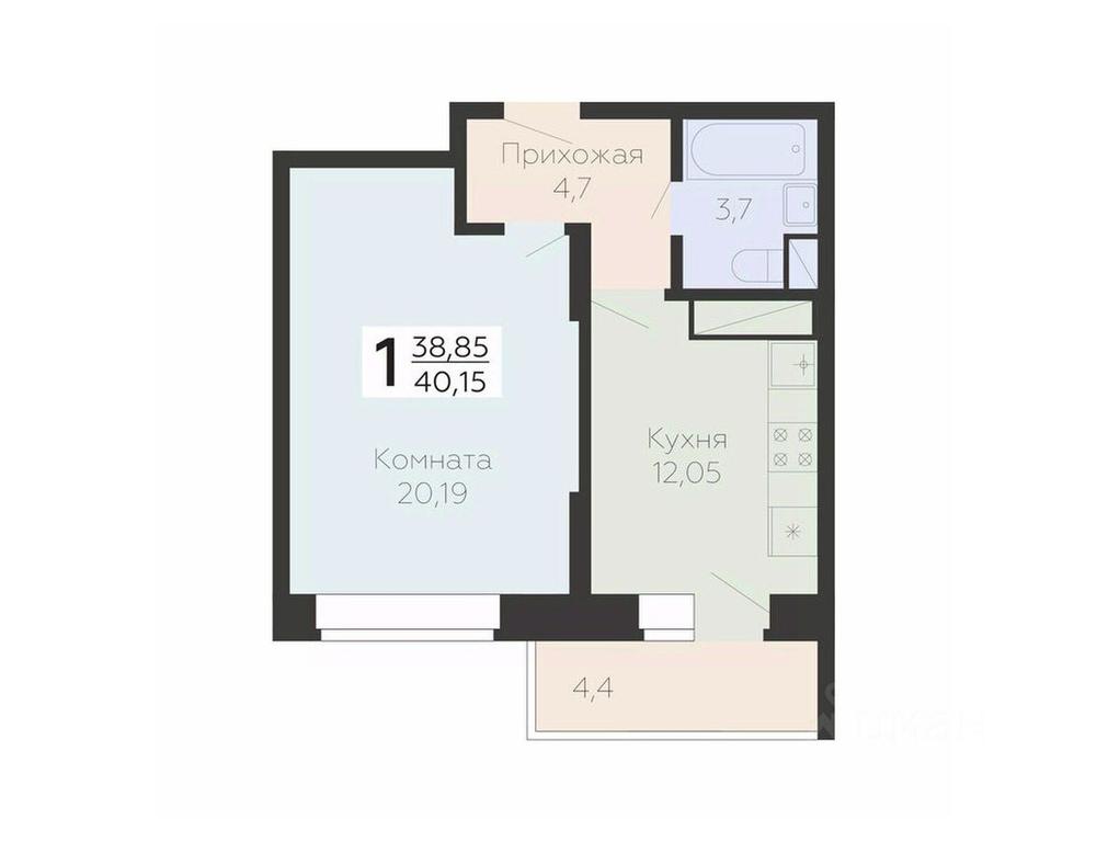 Apartment Sale, 40.15 sq. m. at Art-kvartal Onegin, Sadovaya Street, 3к1, Krasnaya Gorka Microdistrict, Podolsk, Moscow Region, Russia #1 Apartment Sale, 40.15 sq. m. at Art-kvartal Onegin, Sadovaya Street, 3к1, Krasnaya Gorka Microdistrict, Podolsk, Moscow Region, Russia #1