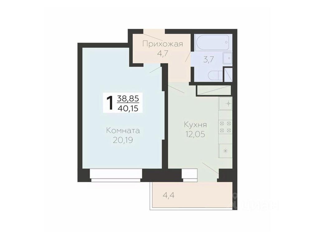Apartment Sale, 40.15平方米 at Art-kvartal Onegin, Sadovaya Street, 3к1, Krasnaya Gorka Microdistrict, Podolsk, Moscow Region, Russia #1 Apartment Sale, 40.15平方米 at Art-kvartal Onegin, Sadovaya Street, 3к1, Krasnaya Gorka Microdistrict, Podolsk, Moscow Region, Russia #1