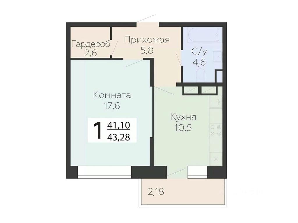 Apartment Sale, 43.28 sq. m. at Art-kvartal Onegin, Sadovaya Street, 3к1, Krasnaya Gorka Microdistrict, Podolsk, Moscow Region, Russia #1 Apartment Sale, 43.28 sq. m. at Art-kvartal Onegin, Sadovaya Street, 3к1, Krasnaya Gorka Microdistrict, Podolsk, Moscow Region, Russia #1
