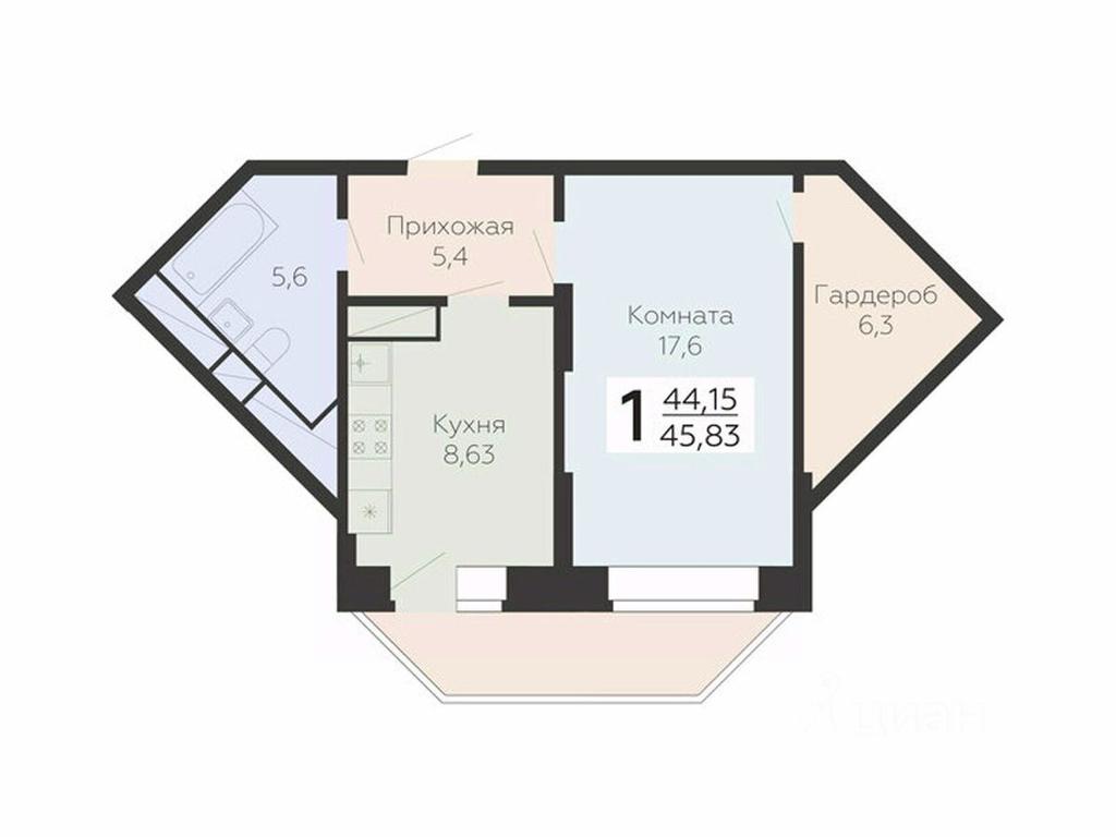 Apartment Sale, 45.83 sq. m. at Art-kvartal Onegin, Sadovaya Street, 3к1, Krasnaya Gorka Microdistrict, Podolsk, Moscow Region, Russia #1 Apartment Sale, 45.83 sq. m. at Art-kvartal Onegin, Sadovaya Street, 3к1, Krasnaya Gorka Microdistrict, Podolsk, Moscow Region, Russia #1