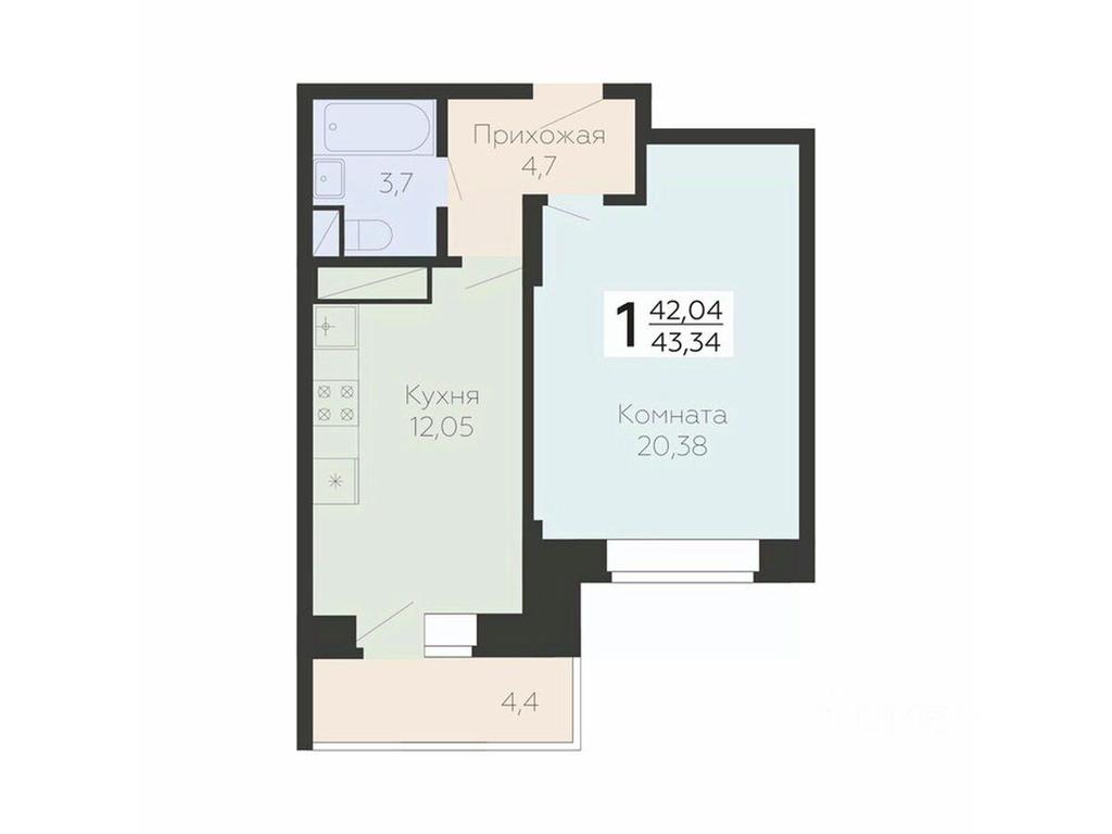 Apartment Sale, 43.34 sq. m. at Art-kvartal Onegin, Sadovaya Street, 3к1, Krasnaya Gorka Microdistrict, Podolsk, Moscow Region, Russia #1 Apartment Sale, 43.34 sq. m. at Art-kvartal Onegin, Sadovaya Street, 3к1, Krasnaya Gorka Microdistrict, Podolsk, Moscow Region, Russia #1