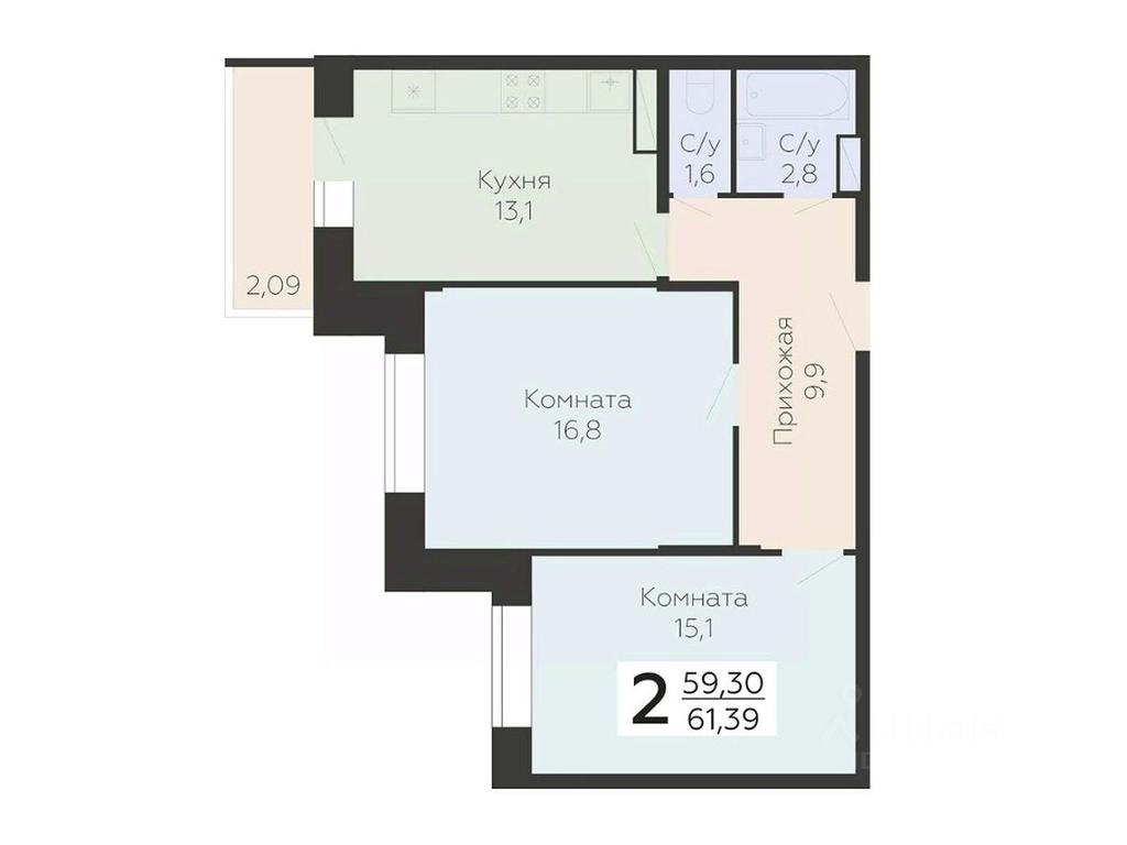 1-BD Apartment Sale, 61.39平方米 at Art-kvartal Onegin, Sadovaya Street, 3к1, Krasnaya Gorka Microdistrict, Podolsk, Moscow Region, Russia #1 1-BD Apartment Sale, 61.39平方米 at Art-kvartal Onegin, Sadovaya Street, 3к1, Krasnaya Gorka Microdistrict, Podolsk, Moscow Region, Russia #1