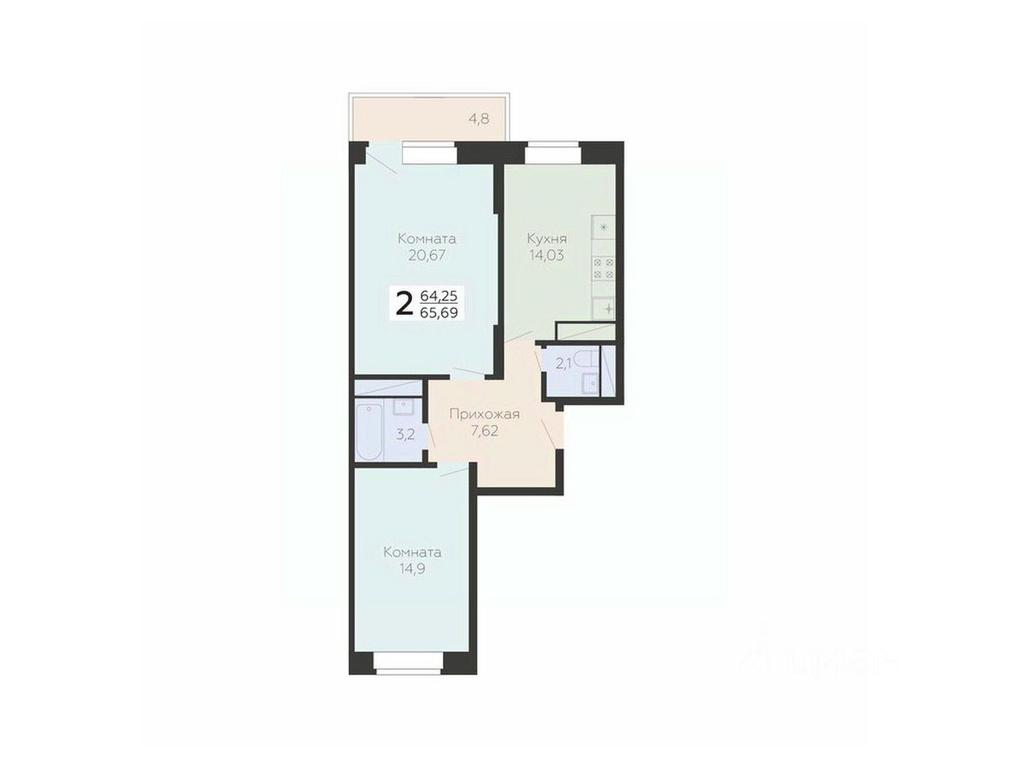 1-BD Apartment Sale, 65.69 sq. m. at Art-kvartal Onegin, Sadovaya Street, 3к1, Krasnaya Gorka Microdistrict, Podolsk, Moscow Region, Russia #1 1-BD Apartment Sale, 65.69 sq. m. at Art-kvartal Onegin, Sadovaya Street, 3к1, Krasnaya Gorka Microdistrict, Podolsk, Moscow Region, Russia #1