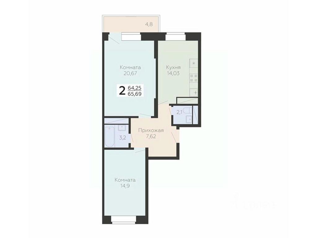 1-BD Apartment Sale, 65.69 sq. m. at Art-kvartal Onegin, Sadovaya Street, 3к1, Krasnaya Gorka Microdistrict, Podolsk, Moscow Region, Russia #1 1-BD Apartment Sale, 65.69 sq. m. at Art-kvartal Onegin, Sadovaya Street, 3к1, Krasnaya Gorka Microdistrict, Podolsk, Moscow Region, Russia #1