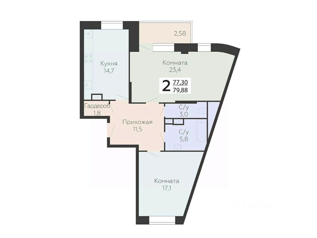 1-BD Apartment Sale, 79.88平方米 at Art-kvartal Onegin, Sadovaya Street, 3к1, Krasnaya Gorka Microdistrict, Podolsk, Moscow Region, Russia #1 1-BD Apartment Sale, 79.88平方米 at Art-kvartal Onegin, Sadovaya Street, 3к1, Krasnaya Gorka Microdistrict, Podolsk, Moscow Region, Russia #1