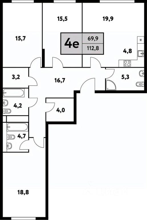 3-BD Apartment Sale, 112.8平方米 at Festival park-2, Festivalnaya Street, Moscow, Russia #1 3-BD Apartment Sale, 112.8平方米 at Festival park-2, Festivalnaya Street, Moscow, Russia #1