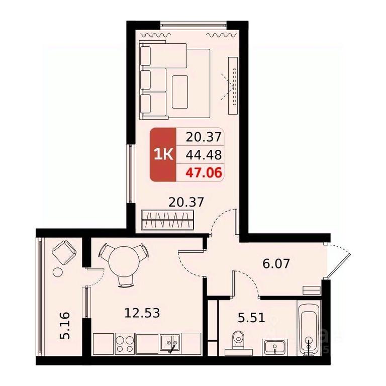 Apartment Sale, 47.06平方米 at Domodedovo park, Tvorchestva Street, Domodedovo Village, Domodedovo City District, Moscow Region, Russia #1 Apartment Sale, 47.06平方米 at Domodedovo park, Tvorchestva Street, Domodedovo Village, Domodedovo City District, Moscow Region, Russia #1