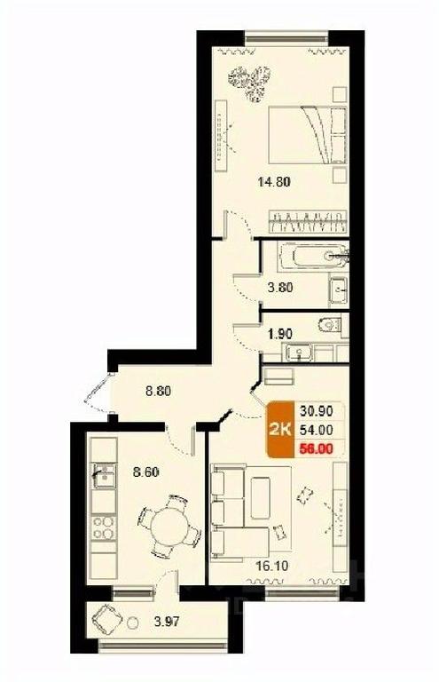 1-BD Apartment Sale, 56 sq. m. at Domodedovo park, Tvorchestva Street, Domodedovo Village, Domodedovo City District, Moscow Region, Russia #1 1-BD Apartment Sale, 56 sq. m. at Domodedovo park, Tvorchestva Street, Domodedovo Village, Domodedovo City District, Moscow Region, Russia #1