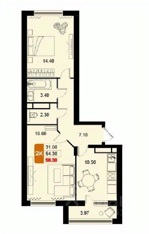 1-BD Apartment Sale, 56.3 sq. m. at Domodedovo park, Tvorchestva Street, Domodedovo Village, Domodedovo City District, Moscow Region, Russia #1 1-BD Apartment Sale, 56.3 sq. m. at Domodedovo park, Tvorchestva Street, Domodedovo Village, Domodedovo City District, Moscow Region, Russia #1
