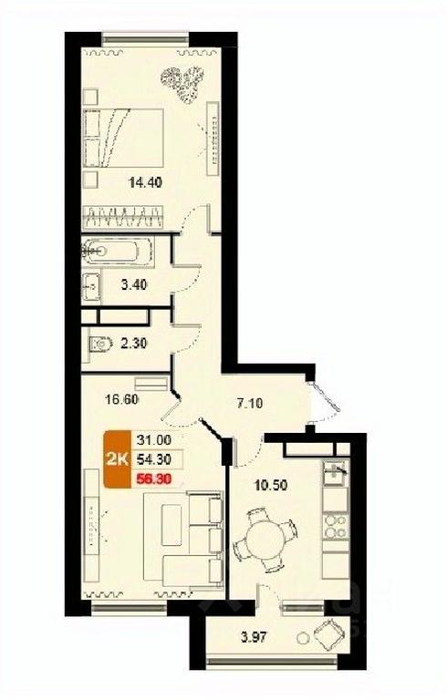 1-BD Apartment Sale, 56.3平方米 at Domodedovo park, Tvorchestva Street, Domodedovo Village, Domodedovo City District, Moscow Region, Russia #1 1-BD Apartment Sale, 56.3平方米 at Domodedovo park, Tvorchestva Street, Domodedovo Village, Domodedovo City District, Moscow Region, Russia #1