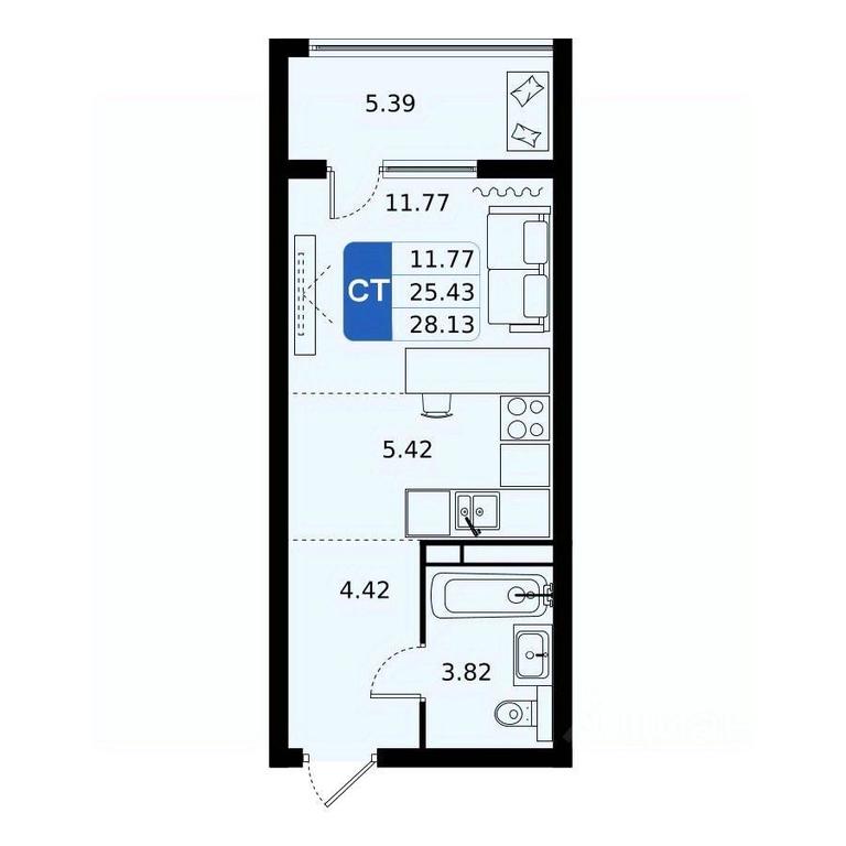 Apartment Sale, 28.13平方米 at Domodedovo park, Tvorchestva Street, Domodedovo Village, Domodedovo City District, Moscow Region, Russia #1 Apartment Sale, 28.13平方米 at Domodedovo park, Tvorchestva Street, Domodedovo Village, Domodedovo City District, Moscow Region, Russia #1