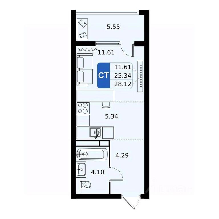 Apartment Sale, 28.12 sq. m. at Domodedovo park, Tvorchestva Street, Domodedovo Village, Domodedovo City District, Moscow Region, Russia #1 Apartment Sale, 28.12 sq. m. at Domodedovo park, Tvorchestva Street, Domodedovo Village, Domodedovo City District, Moscow Region, Russia #1