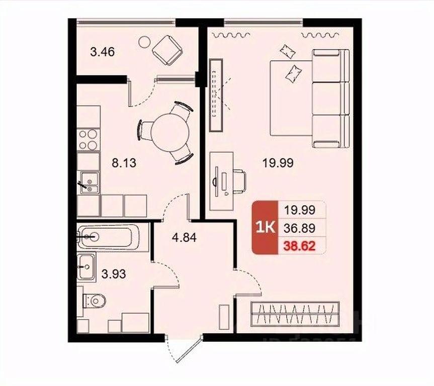 Apartment Sale, 38.62平方米 at Domodedovo park, Tvorchestva Street, Domodedovo Village, Domodedovo City District, Moscow Region, Russia #1 Apartment Sale, 38.62平方米 at Domodedovo park, Tvorchestva Street, Domodedovo Village, Domodedovo City District, Moscow Region, Russia #1