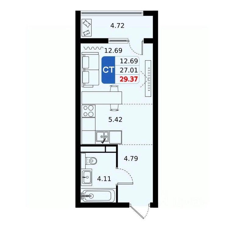 Apartment Sale, 29.37 sq. m. at Domodedovo park, Tvorchestva Street, Domodedovo Village, Domodedovo City District, Moscow Region, Russia #1 Apartment Sale, 29.37 sq. m. at Domodedovo park, Tvorchestva Street, Domodedovo Village, Domodedovo City District, Moscow Region, Russia #1