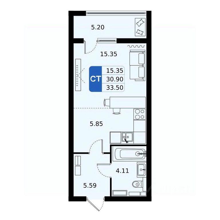 Apartment Sale, 33.5平方米 at Domodedovo park, Tvorchestva Street, Domodedovo Village, Domodedovo City District, Moscow Region, Russia #1 Apartment Sale, 33.5平方米 at Domodedovo park, Tvorchestva Street, Domodedovo Village, Domodedovo City District, Moscow Region, Russia #1