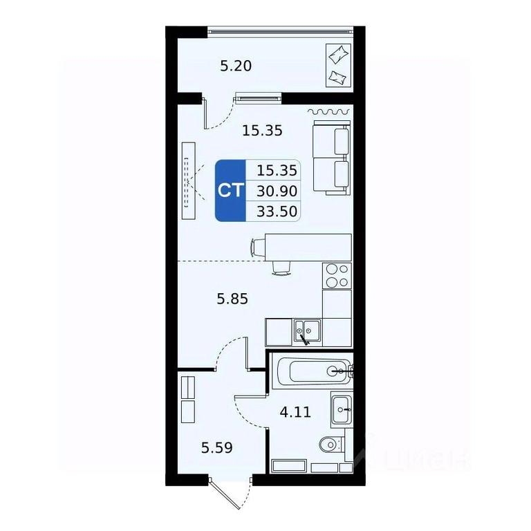 Apartment Sale, 33.5平方米 at Domodedovo park, Tvorchestva Street, Domodedovo Village, Domodedovo City District, Moscow Region, Russia #1 Apartment Sale, 33.5平方米 at Domodedovo park, Tvorchestva Street, Domodedovo Village, Domodedovo City District, Moscow Region, Russia #1
