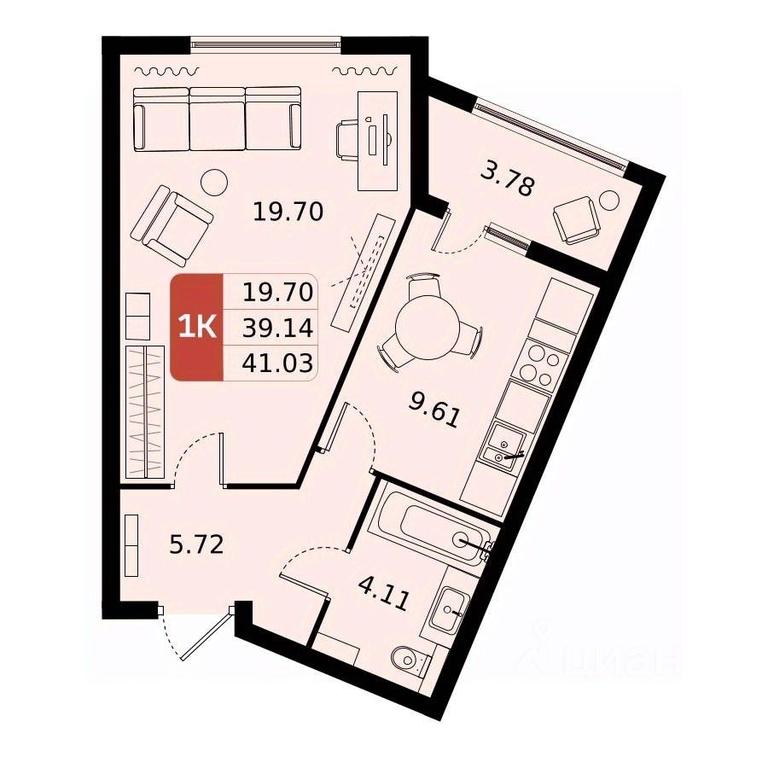 Apartment Sale, 41.03平方米 at Domodedovo park, Tvorchestva Street, Domodedovo Village, Domodedovo City District, Moscow Region, Russia #1 Apartment Sale, 41.03平方米 at Domodedovo park, Tvorchestva Street, Domodedovo Village, Domodedovo City District, Moscow Region, Russia #1