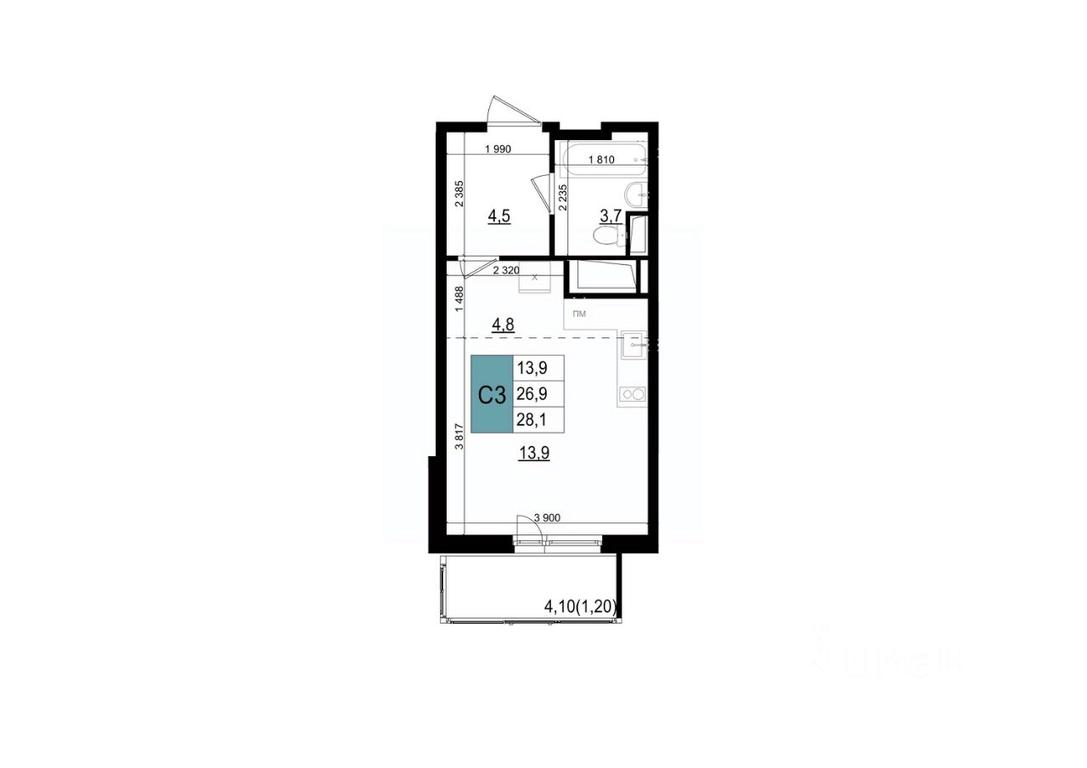 Apartment Sale, 28.1平方米 at Mikrorayon 6 6A, 6A mikrorayon, Odintsovo, Moscow Region, Russia #1 Apartment Sale, 28.1平方米 at Mikrorayon 6 6A, 6A mikrorayon, Odintsovo, Moscow Region, Russia #1