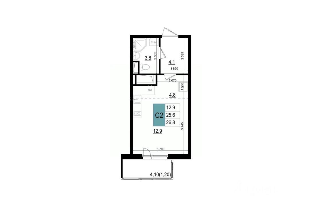 Apartment Sale, 26.8 sq. m. at Mikrorayon 6 6A, 6A mikrorayon, Odintsovo, Moscow Region, Russia #1