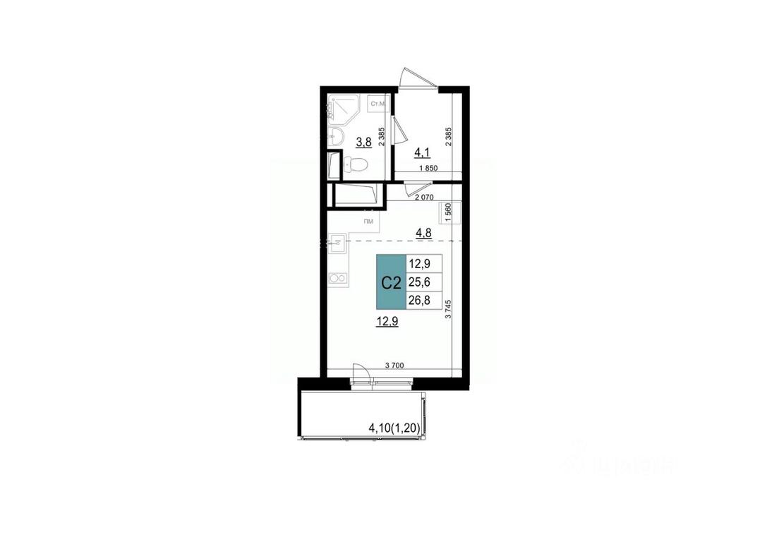 Apartment Sale, 26.8 sq. m. at Mikrorayon 6 6A, 6A mikrorayon, Odintsovo, Moscow Region, Russia #1